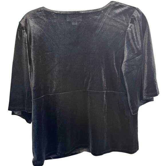 New Knox Rose black velour boho blouse top size large - Picture 2 of 7